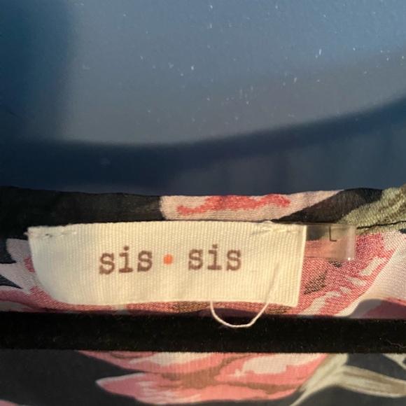 Sis 🔴 sis floral transparent kimono with fringe. Size L - Picture 2 of 4